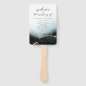 Ethereal Mist Ombre Navy Hochzeitsfeier Programm Fächer (Vorderseite)