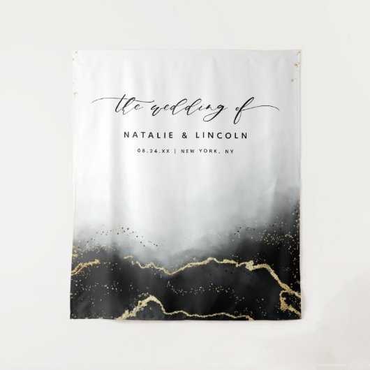 Ethereal Mist Ombre Schwarzes Foto Stand Hintergru Wandteppich (Vorderseite)