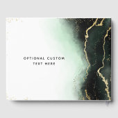 Ethereal Mist Ombre Smarald Green Gilded Wedding Gästebuch (Rückseite)