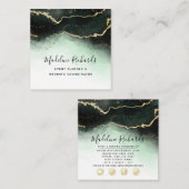 Ethereal Mist Ombre Smarald Green Wasserfarbe Mood Quadratische Visitenkarte (Vorne/Hinten)