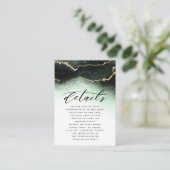 Ethereal Mist Ombre Smarald Green Wedding Details Begleitkarte (Stehend Vorderseite)