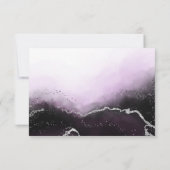 Ethereal Mist Ombre Ultra Violet Moody Wedding RSVP Karte (Rückseite)