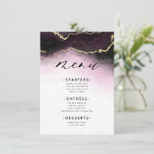 Ethereal Mist Ombre Wein Burgundy Moody Dinner Menükarte (Stehend Vorderseite)
