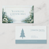 Ethereal Misty Forest Lake White Floral Gold Frame Visitenkarte (Vorne/Hinten)