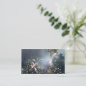 Ethereal Misty Forest Rose Floral Gold Frame Visitenkarte (Stehend Vorderseite)