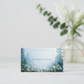 Ethereal Misty Forest White Wildflower Gold Frame Visitenkarte (Stehend Vorderseite)