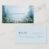 Ethereal Misty Forest White Wildflower Gold Frame Visitenkarte (Vorne/Hinten)