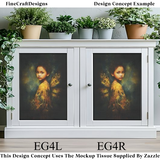 Ethereal Mixed Race Fairy im Herbst EG4L Decoupage Seidenpapier