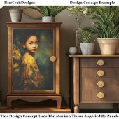 Ethereal Mixed Race Fairy im Herbst EG4R Decoupage Seidenpapier