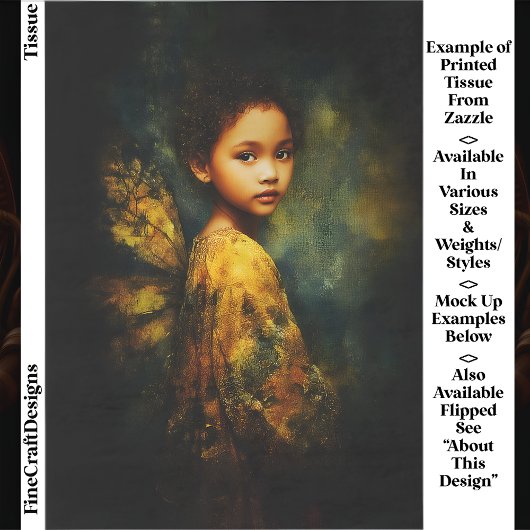 Ethereal Mixed Race Fairy im Herbst EG4R Decoupage Seidenpapier