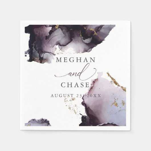 Ethereal Moderner Dusty Pflaume Abstrakt Napkins Serviette (Vorderseite)