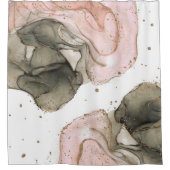 Ethereal Moody Pink Black Gold Inky Fantasy Glam Duschvorhang (Vorderseite)