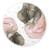 Ethereal Moody Pink Black Gold Inky Fantasy Glam Keramikknauf (Vorderseite)