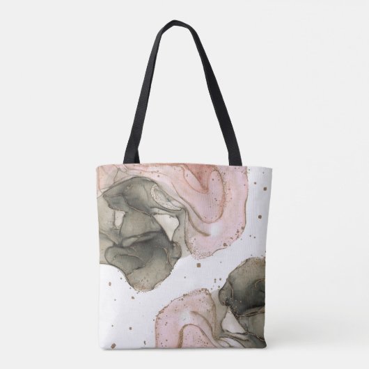 Ethereal Moody Pink Black Gold Inky Fantasy Glam Tasche (Rückseite)