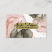 Ethereal Moody Pink Black Gold Inky Fantasy Glam Visitenkarte (Vorderseite)