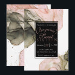 Ethereal Moody Pink Black Gold Inky Glam Sweet 16 Einladung<br><div class="desc">Passen Sie Ihre Veranstaltung an.</div>