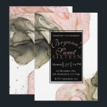 Ethereal Moody Pink Black Gold Inky Glam Sweet 16 Einladung<br><div class="desc">Passen Sie Ihre Veranstaltung an.</div>