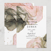 Ethereal Moody Pink Black Gold Inky Hochzeit