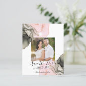 Ethereal Moody Pink Black Inky Save the Date (Stehend Vorderseite)