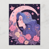Ethereal Moon Goddess Illustration Postkarte (Vorderseite)