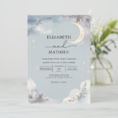 Ethereal-Moonlit-Blumenhochzeit Einladung (Stehend Vorderseite)