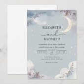 Ethereal-Moonlit-Blumenhochzeit Einladung (Vorne/Hinten)
