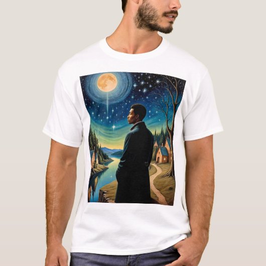Ethereal Moonlit Reflection Surreal Art T - Shirt (Vorderseite)