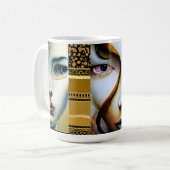 Ethereal Mystical Fantasy Art Black and Gold Kaffeetasse (Vorderseite Links)