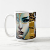 Ethereal Mystical Fantasy Art Black and Gold Kaffeetasse (Links)