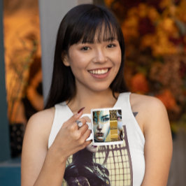 Ethereal Mystical Fantasy Art Black and Gold Kaffeetasse