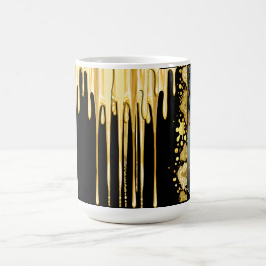 Ethereal Mystical Fantasy Art Black and Gold Kaffeetasse (Mittel)