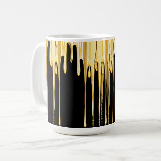 Ethereal Mystical Fantasy Art Black and Gold Kaffeetasse (Vorderseite Links)