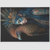 Ethereal Native Girl with pretty bird Seidenpapier (Vorderseite)