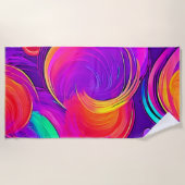 Ethereal Neon: Abstrakte Träume Strandtuch (Vorderseite)