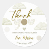 Ethereal Neutral Cloud Rainbow Baby Shower B-day Runder Aufkleber (Vorderseite)