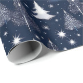 Ethereal Night Sky Snowy Trees Holiday Geschenk Ra Geschenkpapier (Rolleneckpunkt)