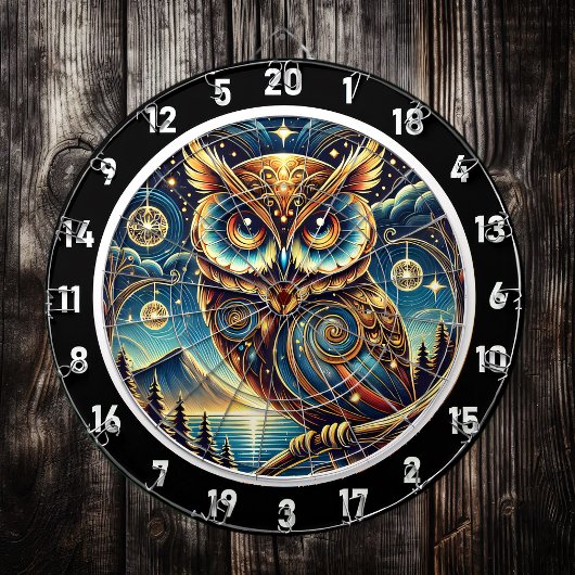 Ethereal Nocturne Owl Dartboard Design Dartscheibe