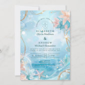 Ethereal Ocean Light Wedding Einladung (Vorderseite)