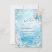 Ethereal Ocean Light Wedding RSVP Karte (Vorderseite)