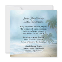 Ethereal Palmen & Strand Hochzeit Einladung