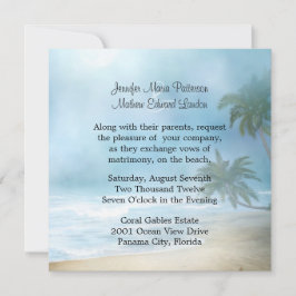 Ethereal Palmen & Strand Hochzeit Einladung