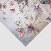 Ethereal Pastel Botanical Flower & Butterflies Seidenpapier (Ausschnitt)
