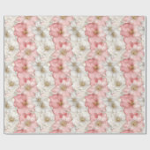 Ethereal pastel pink and gold floral gift wrap geschenkpapier (Flach)