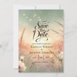 Ethereal Pastel Wildflower Field Wedding Save The Date