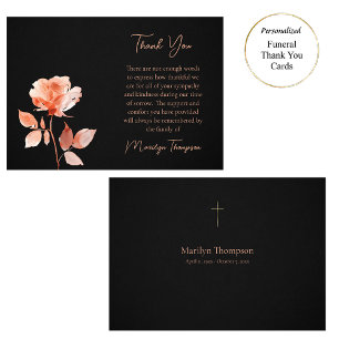 Ethereal Peach Blume Katholische Beerdigung Dankeskarte