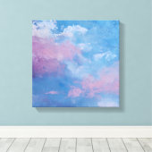 Ethereal Peach Teal Textured Abstract Canvas Leinwanddruck (Insitu (Holzboden))