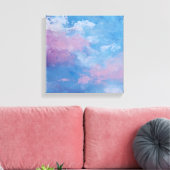 Ethereal Peach Teal Textured Abstract Canvas Leinwanddruck (Insitu (Wohnzimmer))
