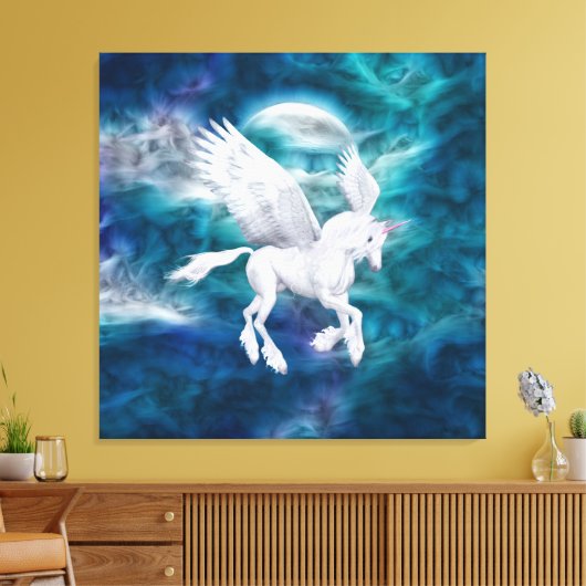 Ethereal Pegasus Unicorn Wrapped Canvas Leinwanddruck (Insitu (Wohnzimmer))