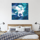 Ethereal Pegasus Unicorn Wrapped Canvas Leinwanddruck (Insitu (Schlafzimmer))