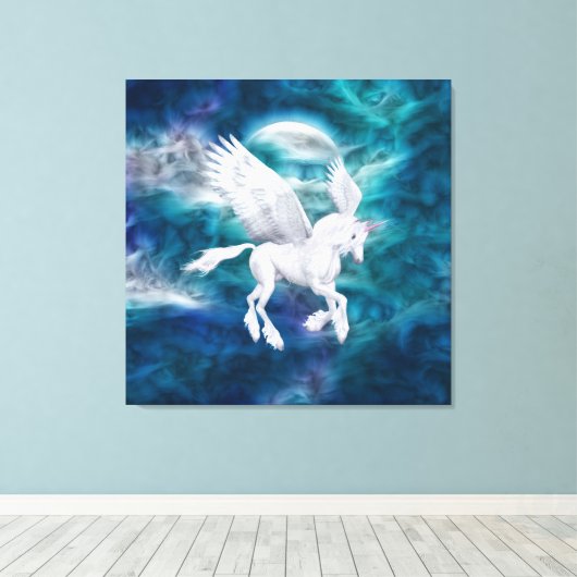 Ethereal Pegasus Unicorn Wrapped Canvas Leinwanddruck (Insitu (Holzboden))